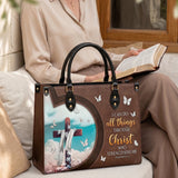 Rise - Philippians 4:13 Leather Handbag