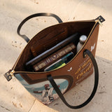 Rise - Philippians 4:13 Leather Tote Bag