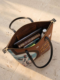 Rise - Philippians 4:13 Leather Tote Bag