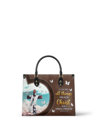 Rise - Philippians 4:13 Leather Handbag