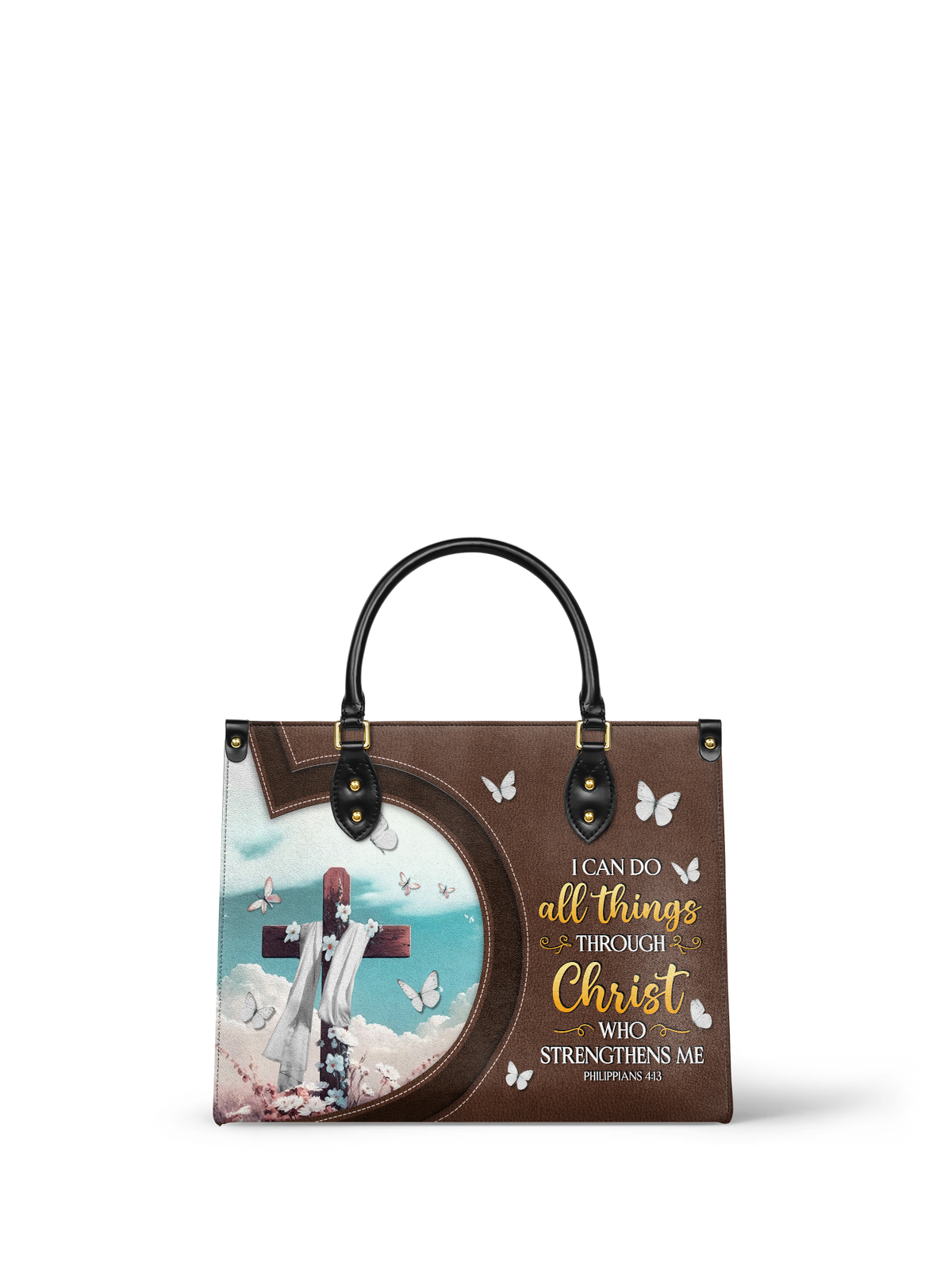Rise - Philippians 4:13 Leather Handbag