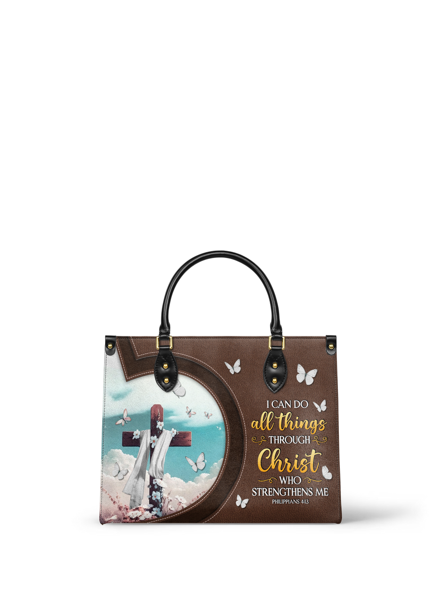 Rise - Philippians 4:13 Leather Handbag