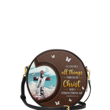 "Rise" - Philippians 4:13 Circle Crossbody Bag