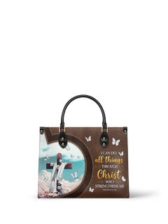 Rise - Philippians 4:13 Leather Handbag