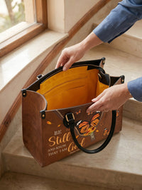 Serene - Psalm 46:10 Leather Handbag