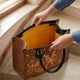 Serene - Psalm 46:10 Leather Handbag