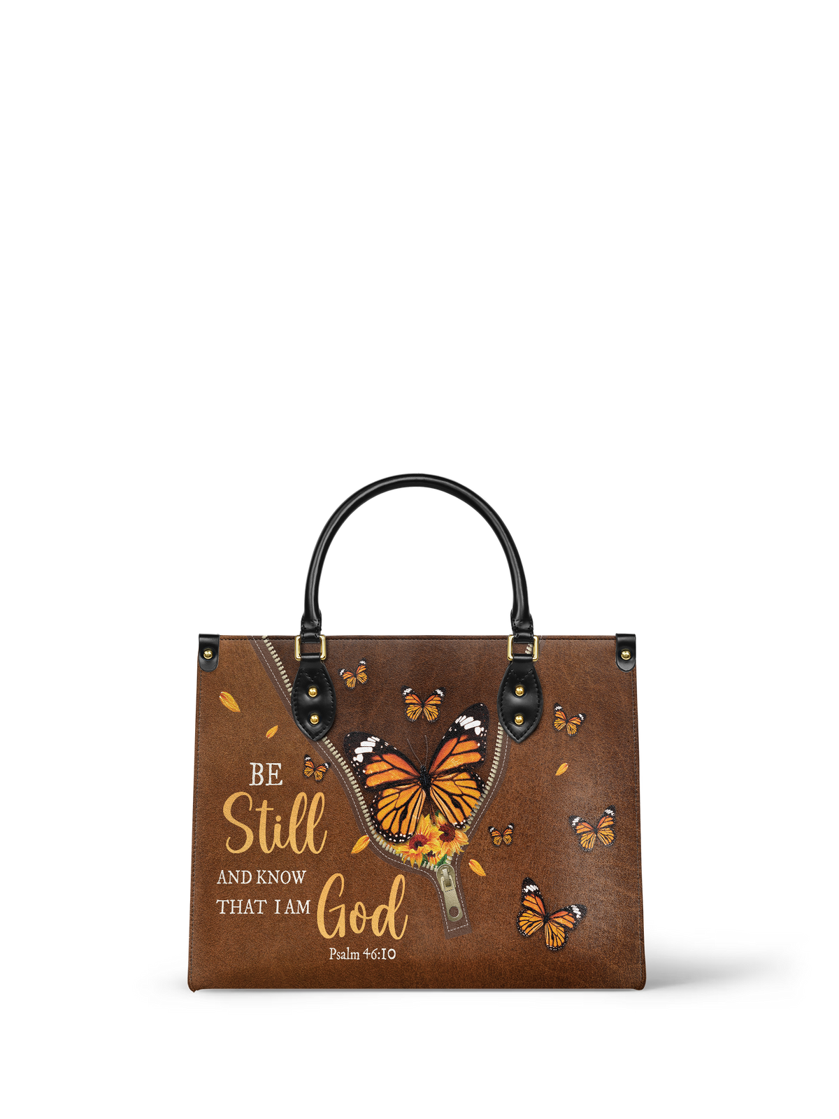 Serene - Psalm 46:10 Leather Handbag