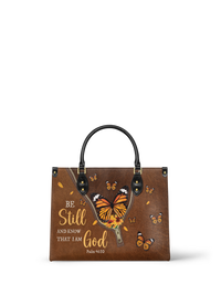 Serene - Psalm 46:10 Leather Handbag
