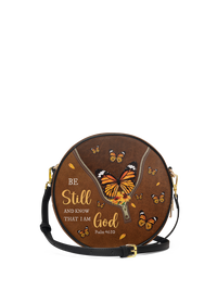 Serene - Psalm 46:10 Circle Crossbody Bag