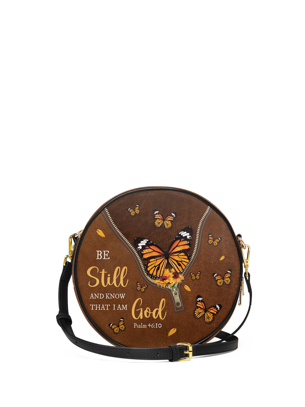 Serene - Psalm 46:10 Circle Crossbody Bag