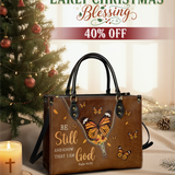 "Serene" - Psalm 46:10 Leather Handbag