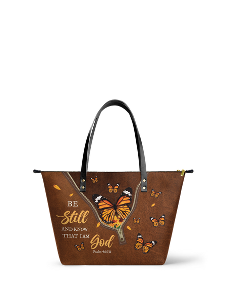 Serene - Psalm 46:10 Leather Tote Bag – Blessac