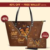 Serene - Psalm 46:10 Leather Tote Bag Deal