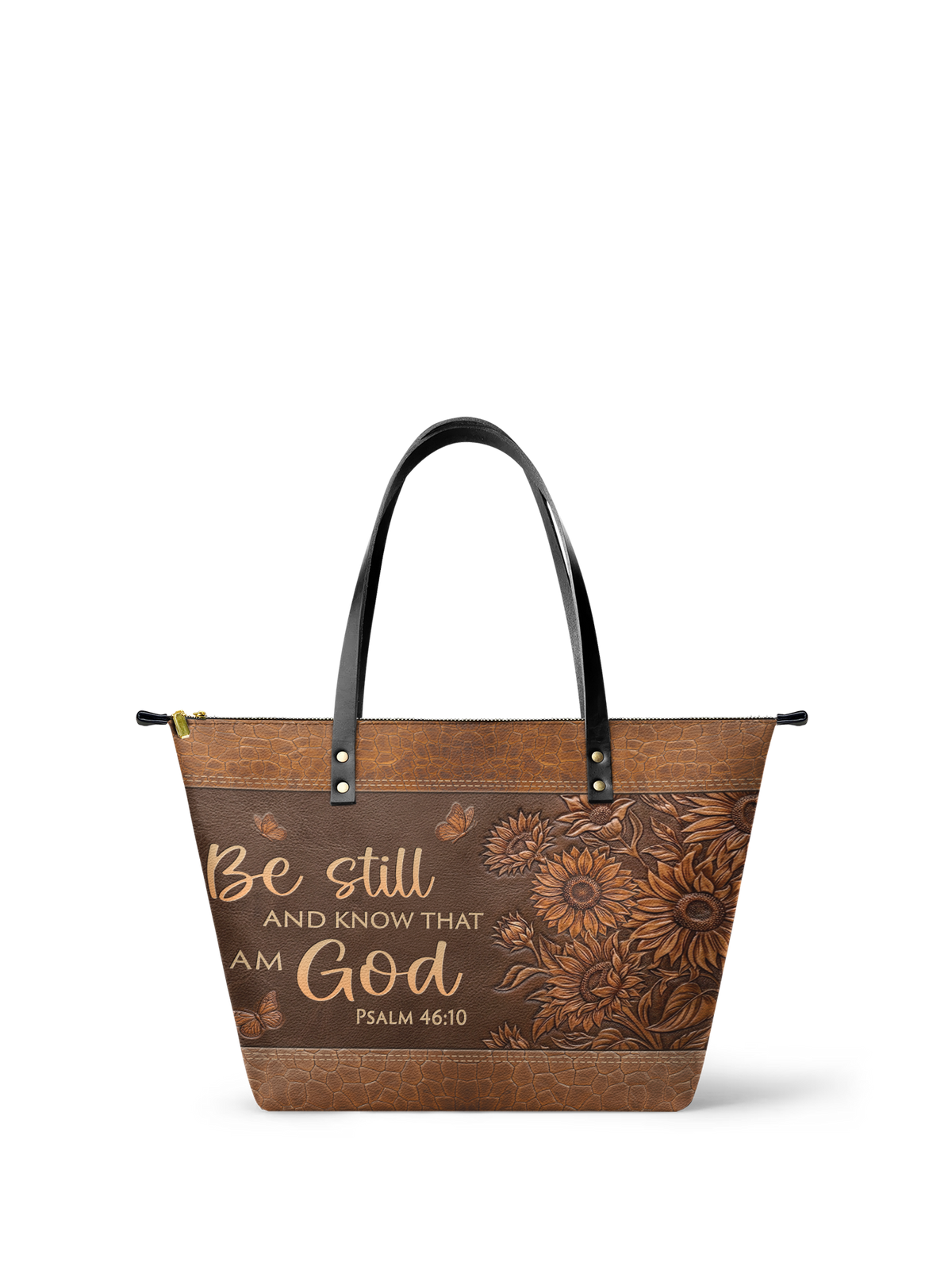 Solace - Psalm 46:10 Leather Tote Bag Pre-order