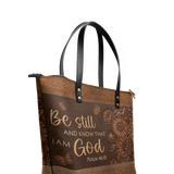 Solace - Psalm 46:10 Leather Tote Bag Pre-order