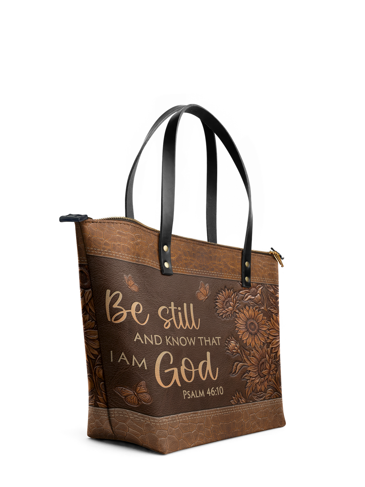Solace - Psalm 46:10 Leather Tote Bag Pre-order