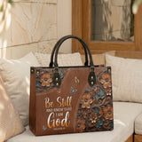 Stillness - Psalm 46:10 Leather Handbag