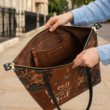 Stillness - Psalm 46:10 Leather Tote Bag
