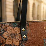 Stillness - Psalm 46:10 Leather Tote Bag