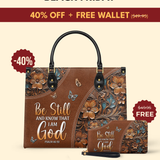 Stillness - Psalm 46:10 Leather Handbag Deal