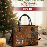 "Stillness" - Psalm 46:10 Leather Handbag