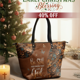 "Stillness" - Psalm 46:10 Leather Tote Bag