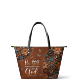 Stillness - Psalm 46:10 Leather Tote Bag Deal