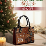 "Stillness" - Psalm 46:10 Small Leather Handbag