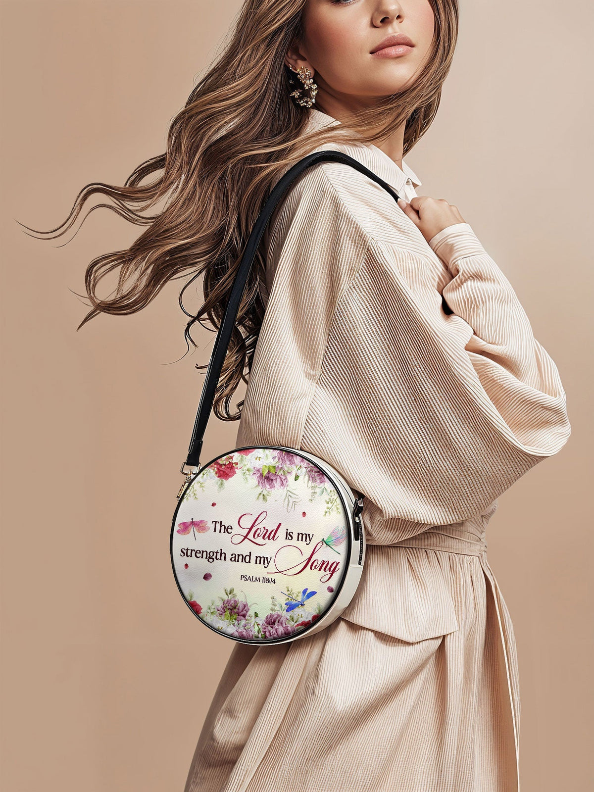 Melody - Psalm 118:14 Circle Crossbody Bag