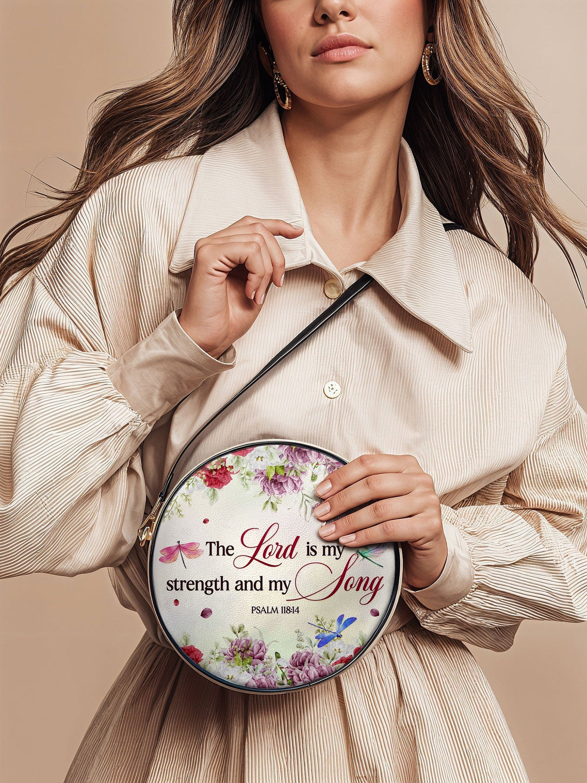 Melody - Psalm 118:14 Circle Crossbody Bag