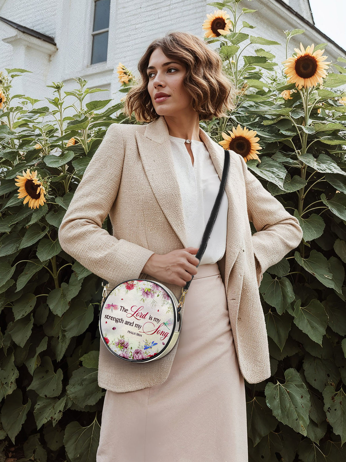 Melody - Psalm 118:14 Circle Crossbody Bag