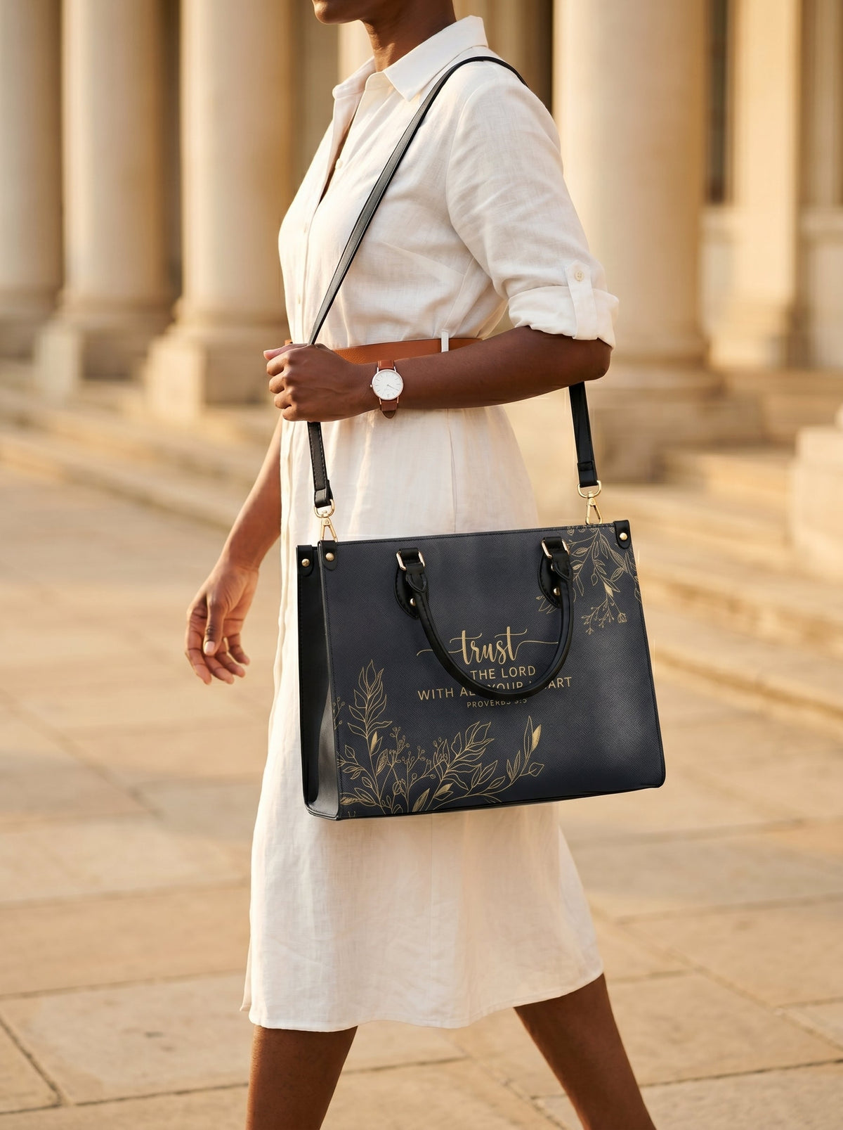 Trust - Proverbs 3:5 Leather Handbag