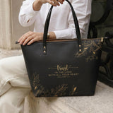 Trust - Proverbs 3:5 Leather Tote Bag
