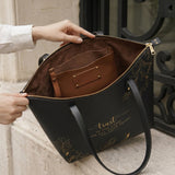 Trust - Proverbs 3:5 Leather Tote Bag