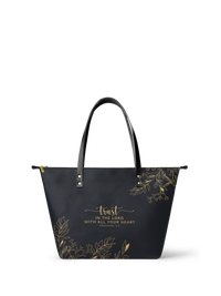 Trust - Proverbs 3:5 Leather Tote Bag