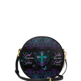 "Unshaken" - Psalm 46:5 Circle Crossbody Bag