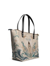Walk By Faith - 2 Corinthians 5:7 Leather Tote Bag Preorder