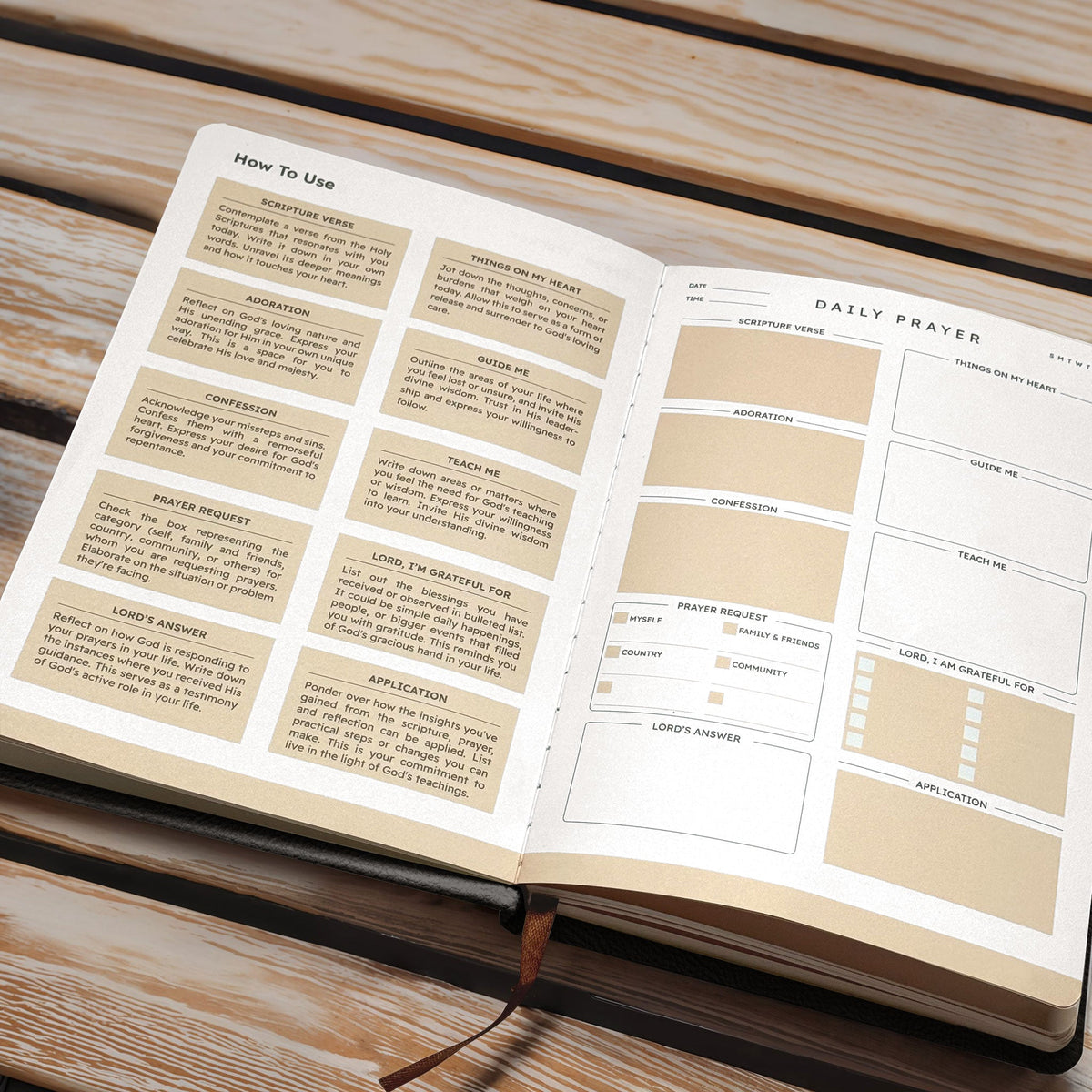 Guided - Proverbs 16:9 Leather Prayer Journal