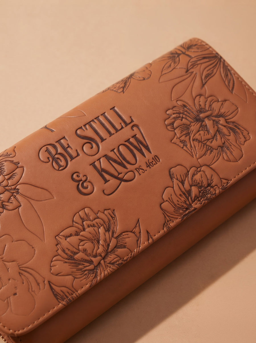 Tranquil - Psalm 46:10 Embossed Leather Wallet