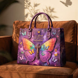 My Light - Psalm 27:1 Applique Leather Handbag