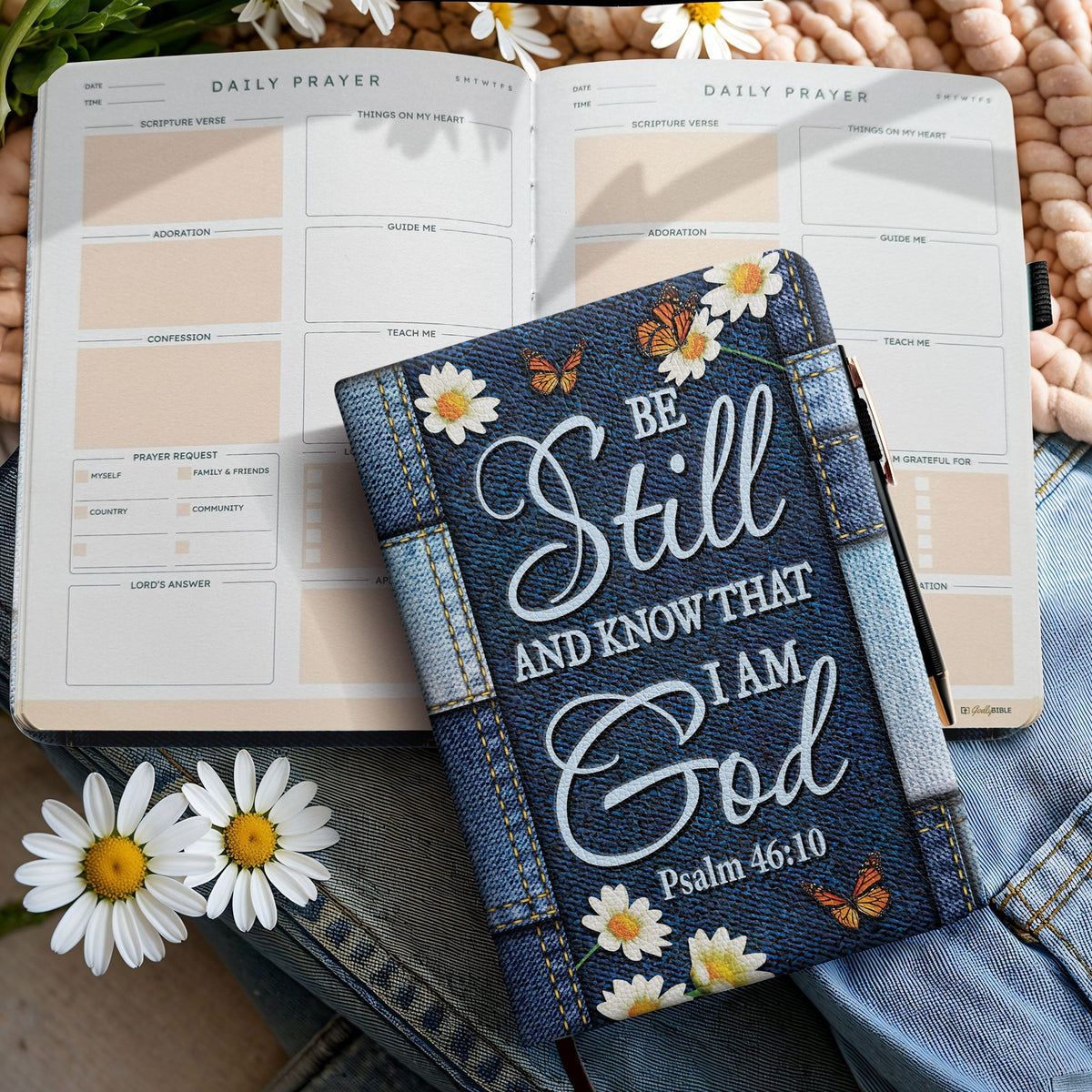 Reflect - Psalm 46:10 Leather Prayer Journal