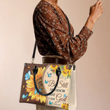 "Presence" - Psalm 46:10 Leather Handbag