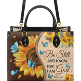 "Presence" - Psalm 46:10 Leather Handbag