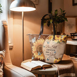 "Presence" - Psalm 46:10 Leather Tote Bag