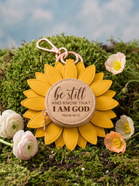 "Be Still & Know" - Sunflower Coin Purse Charm