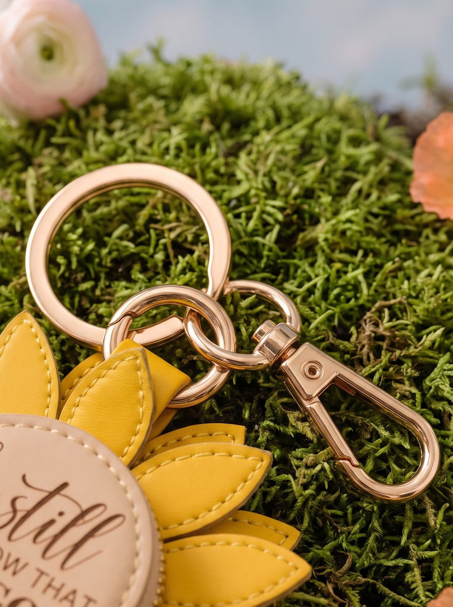 "Be Still & Know" - Sunflower Coin Purse Charm