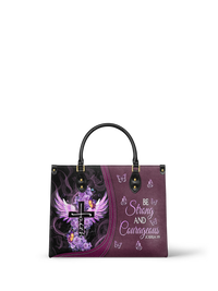 Courage - Joshua 1:9 Leather Handbag