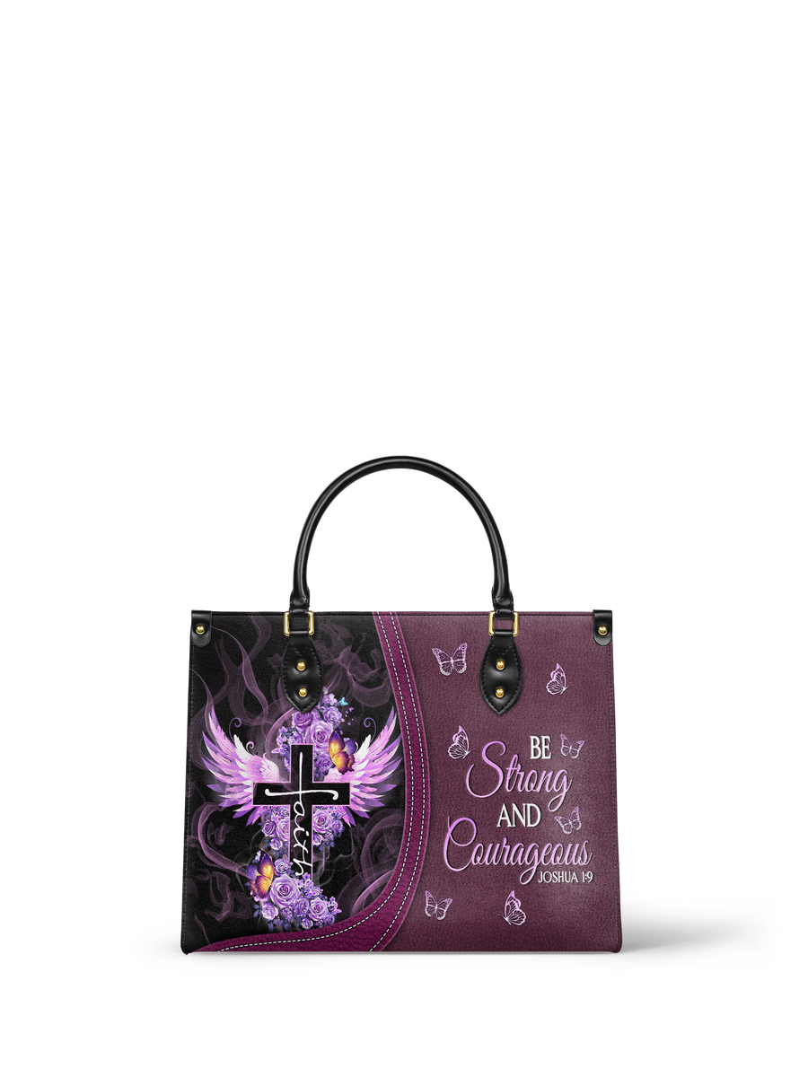 Courage - Joshua 1:9 Leather Handbag