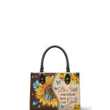 Presence - Psalm 46:10 Small Leather Handbag