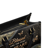 "Pure" - Matthew 5:8 Leather Handbag
